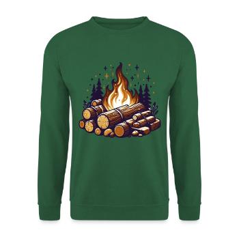 BÛCHE DE FEU DE CAMP FORÊT CHALEUR HIVERNALE BÛCHE DE FEU DE CAMP - Sweat-shirt Unisexe - vert foncé - Devant
