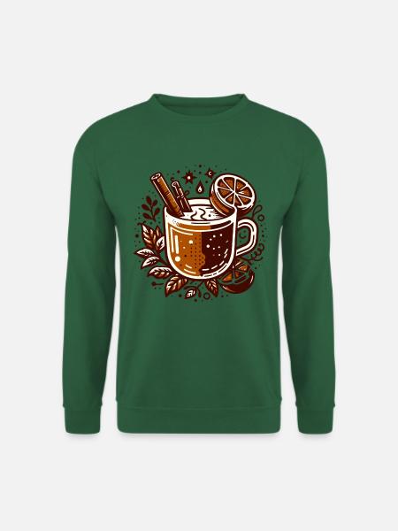 WINTER HOT DRINK COFFEE CAFÉ TEA REST TIME - Unisex Sweatshirt - green