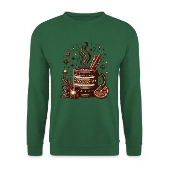 WINTER HOT DRINK COFFEE CAFÉ TEA REST TIME - Unisex Sweatshirt - green - Front