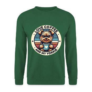 Ich brauche Kaffee und meinen Yorkie - Unisex Pullover - Grün - Vorne
