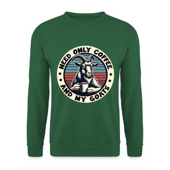 Brauche nur Kaffee und meine Ziegen - Unisex Pullover - Grün - Vorne