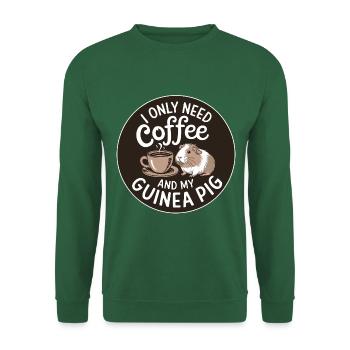 Need coffee and my guinea pig - Unisex Sweatshirt - green - Front