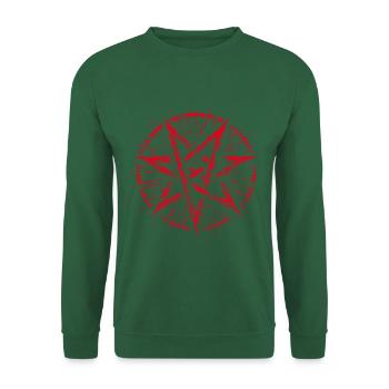 Zerrissenes Pentagramm Okkultes Zeichen - Unisex Pullover - Grün - Vorne
