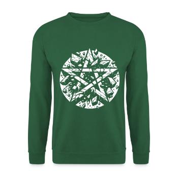 Zerrissenes Pentagramm Okkultes Zeichen - Unisex Pullover - Grün - Vorne