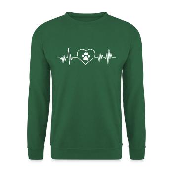 Katzen EKG Herz Herzschlag Herzfrequenz - Unisex Pullover - Grün - Vorne