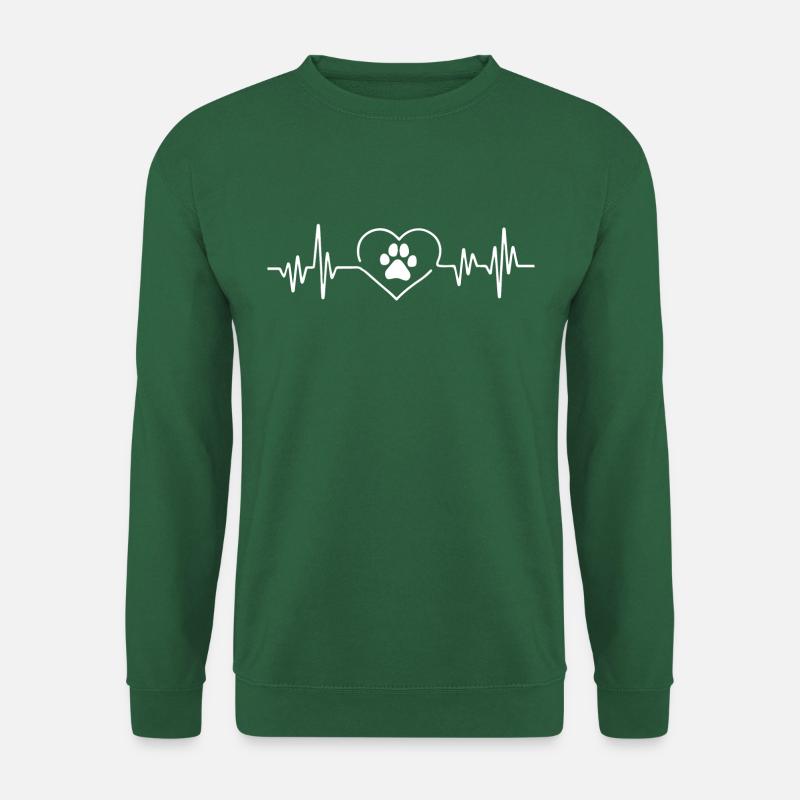 Katzen EKG Herz Herzschlag Herzfrequenz - Unisex Pullover - Grün