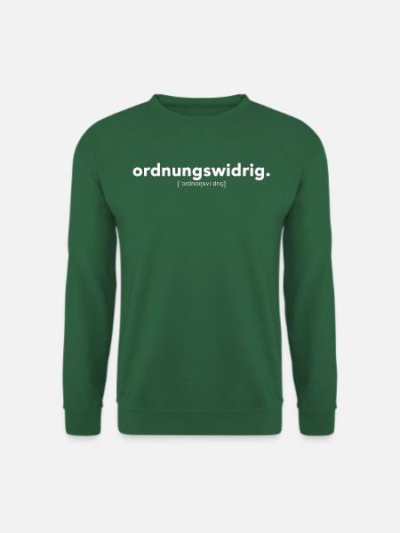 Lautschrift ordnungswidrig weiß - Unisex Pullover - Grün