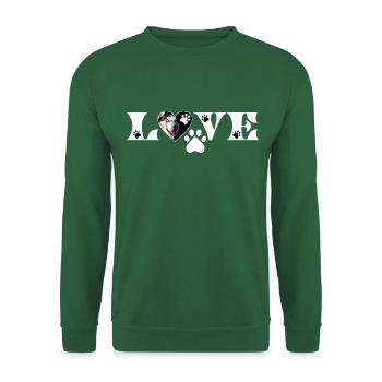 LOVE - Statement for dog fans - Unisex Sweatshirt - green - Front