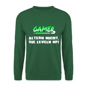 GAMER alter nicht sie leveln up - Unisex Pullover - Grün - Vorne