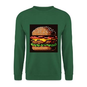 8-Bit Burger, Pixel Art - Unisex Sweatshirt - green - Front