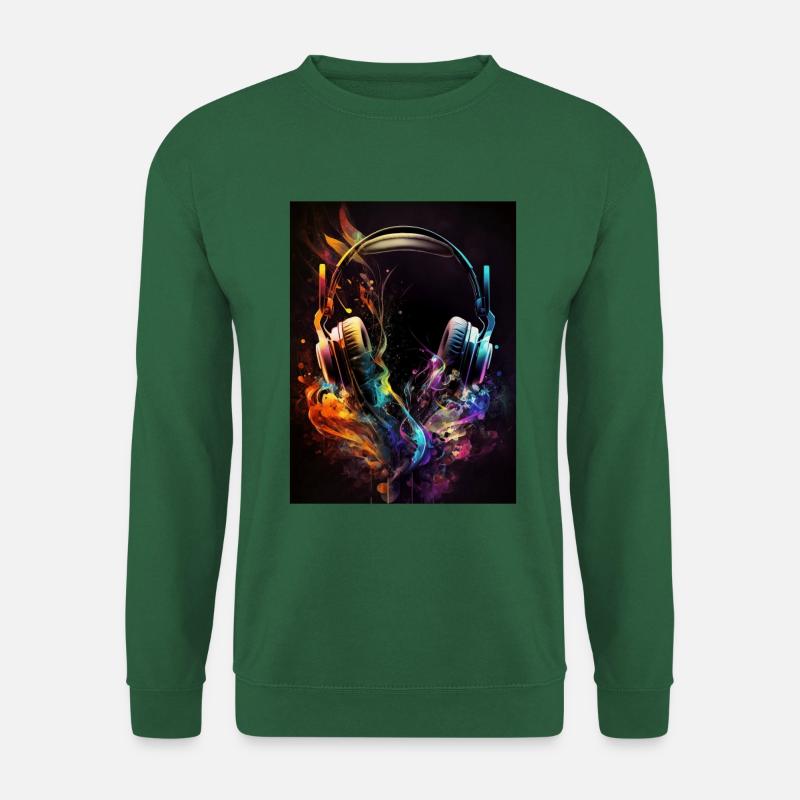 Bunte Kopfhörer - Unisex Pullover - Grün