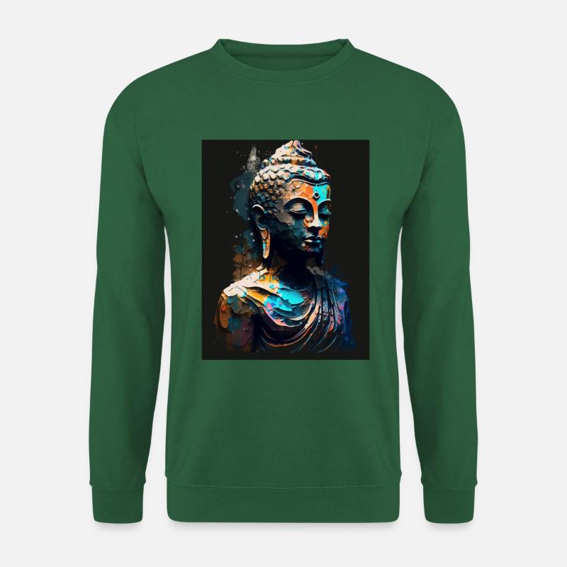 Abstract Buddha Statue - Unisex Sweatshirt - green