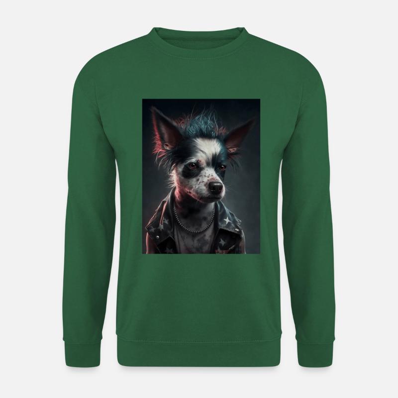 Rebel Punk Hund - Unisex Pullover - Grün