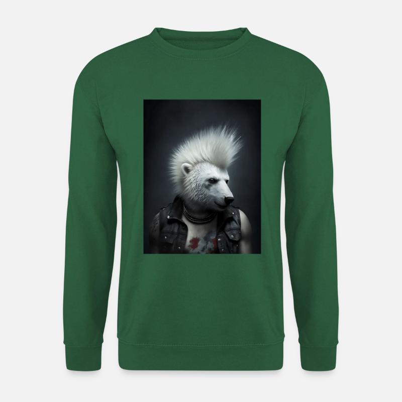 Cool Punk Polar Bear - Unisex Sweatshirt - green