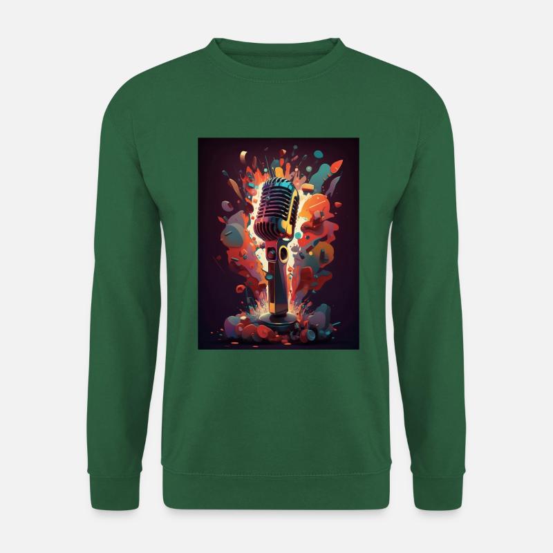 Abstract Retro Microphone - Unisex Sweatshirt - green