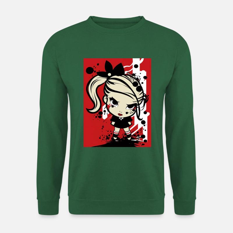 Pop-Art-Rebellenmädchen - Unisex Pullover - Grün