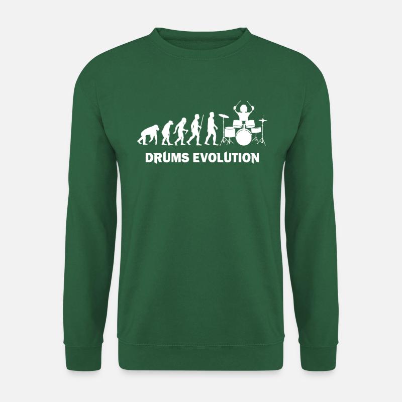 Evolution etnwicklung am Schlagzeuger - Sweat-shirt Unisexe - vert foncé