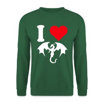 dragon i love dragon fire flying spewing fantasy - Unisex Sweatshirt - green - Front