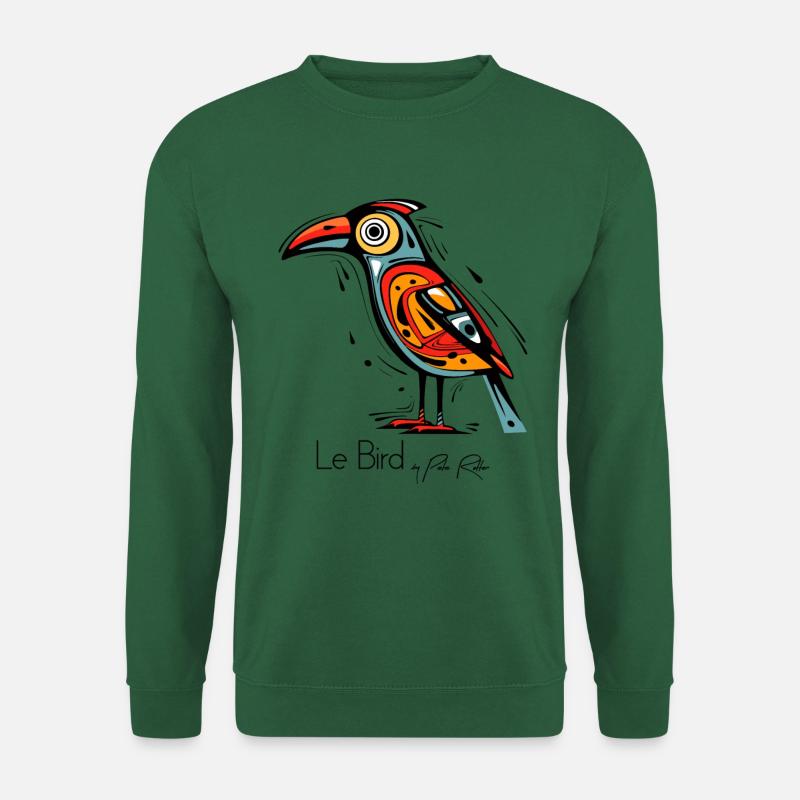 der abstrakte Kunst Vogel - Unisex Pullover - Grün