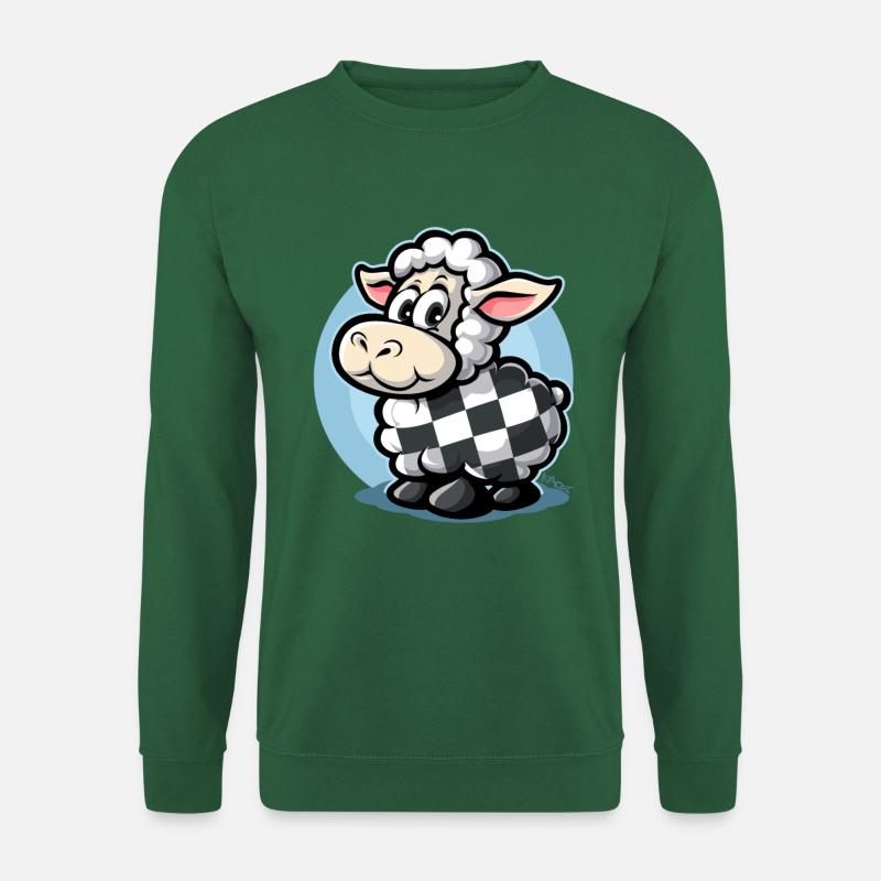 Checkered pattern cute cartoon sheep - Unisex Sweatshirt - green