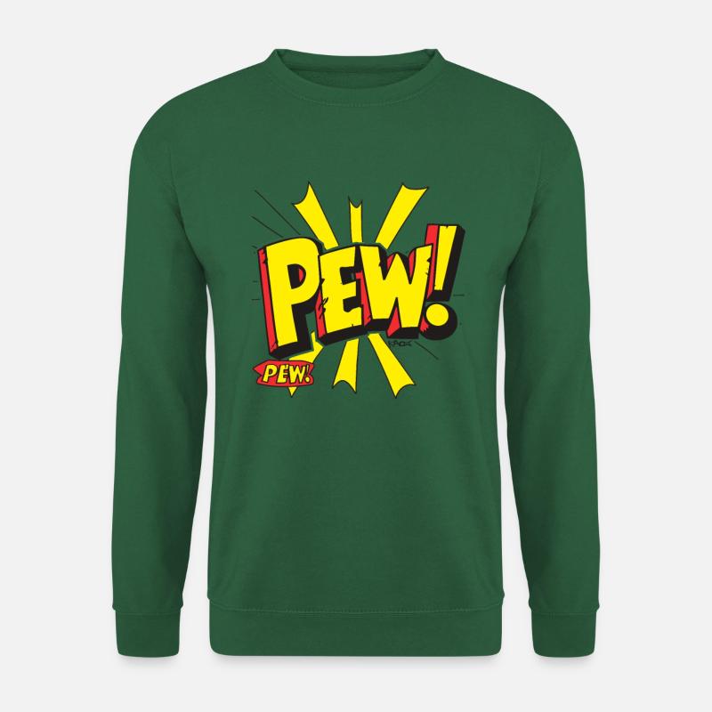 Cartoon Comic: Pew Pew - Unisex Pullover - Grün