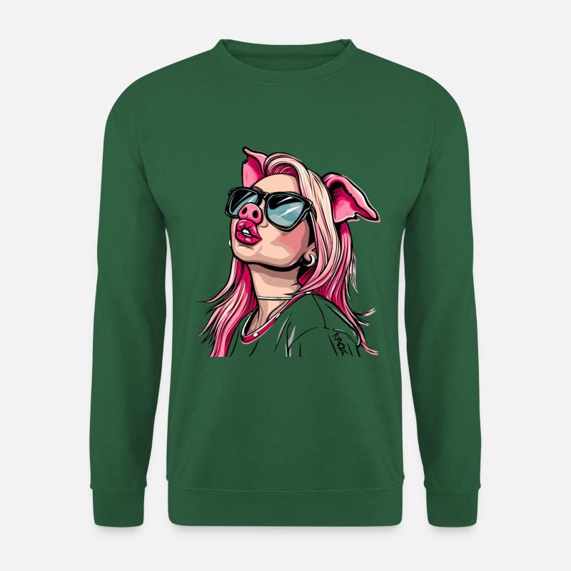 Superstar und cooles Influencer Schweine -Mädchen - Unisex Pullover - Grün