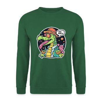 Alligator drôle aimant le jus - Sweat-shirt Unisexe - vert foncé - Devant