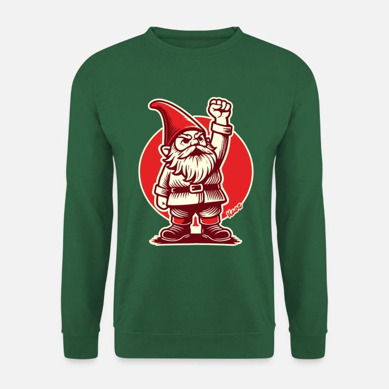 Gartenzwerg mit Faust der Freiheit - Unisex Pullover - Grün