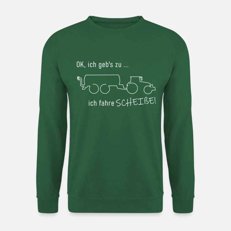 Landdurftverteiler Trecker mit Mistfass Bauer - Unisex Pullover - Grün