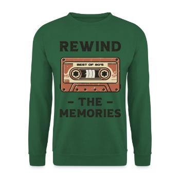 Rewind the memories. Retro cassette design. - Unisex Sweatshirt - green - Front