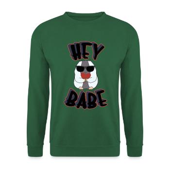 Hey Babe, Valentinstags Zwinkern - Unisex Pullover - Grün - Vorne