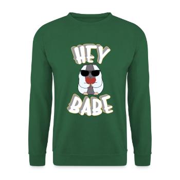Hey Babe, Valentinstag, verliebte, Valentine, Lieb - Unisex Pullover - Grün - Vorne