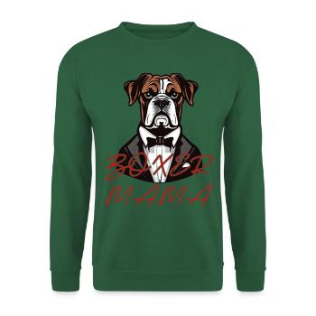 Boxer chien Mama - Sweat-shirt Unisexe - vert foncé - Devant