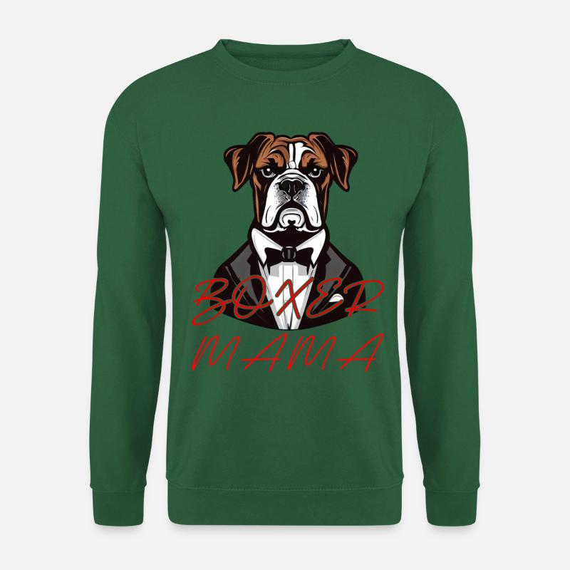 boxer hund mama - Unisex Pullover - Grün
