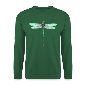 DRAGONFLY Soulwisdom Sommer Natur Krafttier - Unisex Pullover - Grün - Vorne