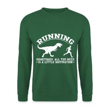 running laufen rennen motivation dino dinosaur run - Unisex Pullover - Grün - Vorne