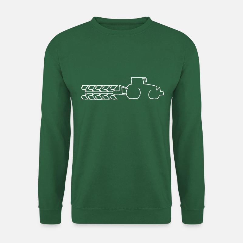 Trecker mit Pflug Bauer Feld - Unisex Pullover - Grün