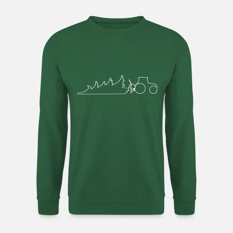 Traktor bei Waldarbeit im Forst | Fällen Baum - Unisex Pullover - Grün