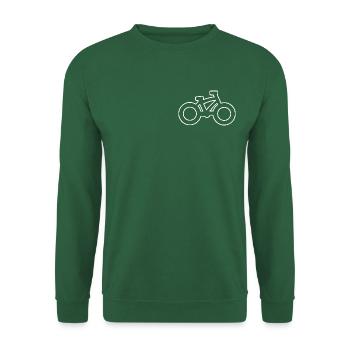 Bicycle - white contour - Unisex Sweatshirt - green - Front