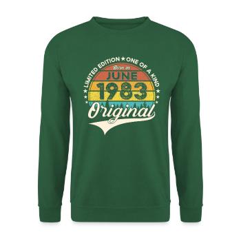 40th Birthday Man Year 1983 Original June - Unisex Sweatshirt - green - Front