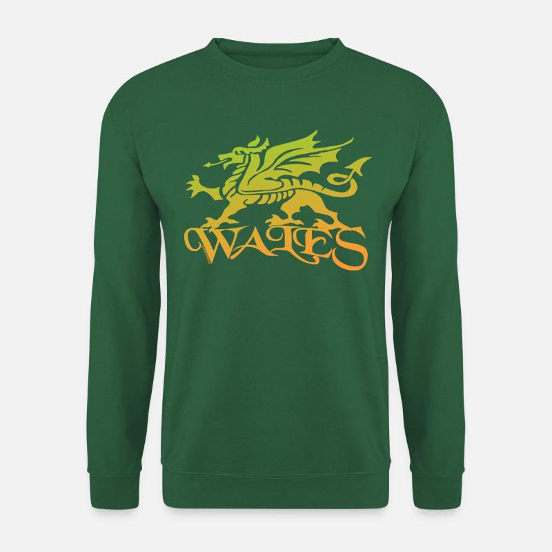 Wales "Y Ddraig Goch" Drache - Unisex Pullover - Grün