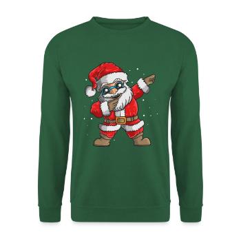 Dabbing Weihnachtsmann - Unisex Pullover - Grün - Vorne