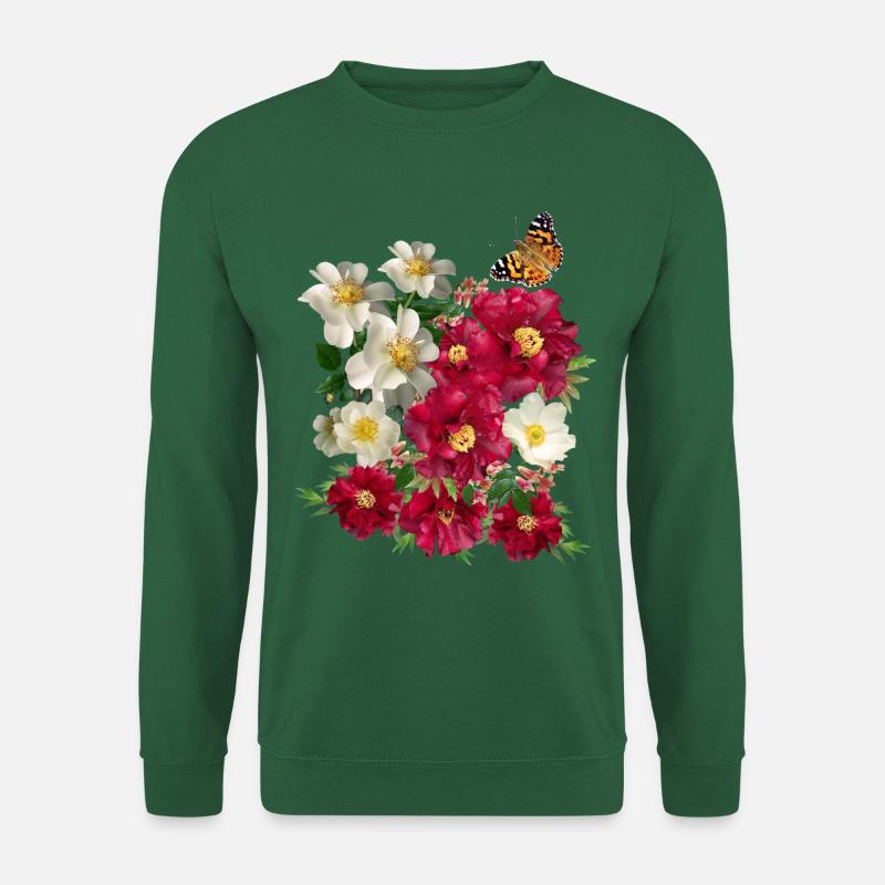Sommergartenblumen, Floral Design - Unisex Pullover - Grün