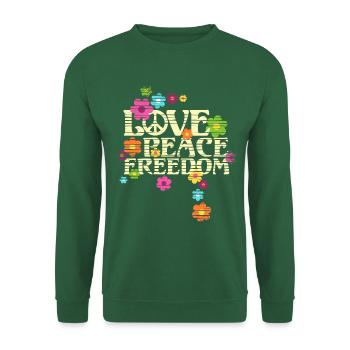 Retro Flower Power Type - Love Peace Freedom 4 - Unisex Sweatshirt - green - Front
