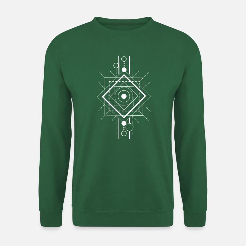 Sacred Geometry Minimalistische Linienkunst - Unisex Pullover - Grün