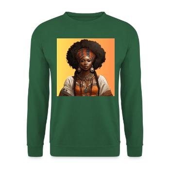 Ethnische Pracht im Afro-Stil - Unisex Pullover - Grün - Vorne
