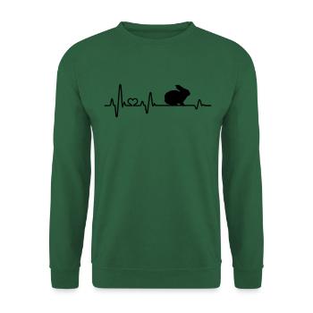 Hase Herzschlag Hasenzüchter Geschenkidee - Unisex Pullover - Grün - Vorne
