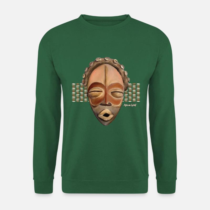 Afrikanische Maske, INTOU - Unisex Pullover - Grün