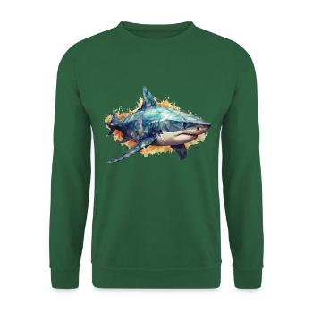Shark Geometrical drawing 2 No background - Unisex Pullover - Grün - Vorne
