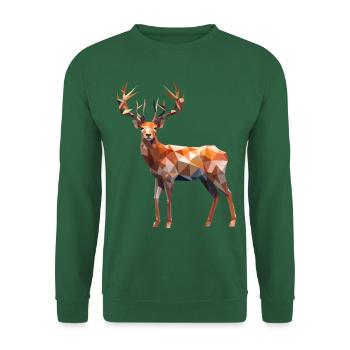 Polygon Hirsch - Unisex Pullover - Grün - Vorne